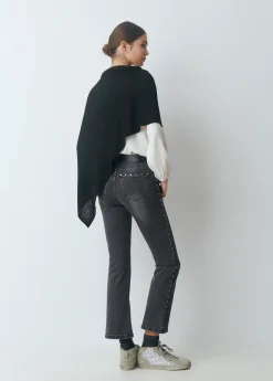 Brownie Jeans*Jeans flare cropped tachas Negro