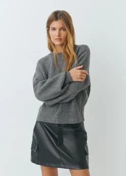 Brownie Jerséis|Punto*Jersey básico oversize Grisoscuro