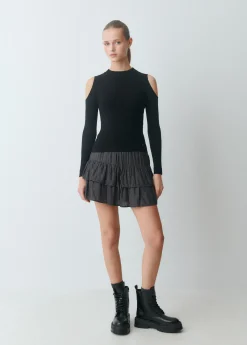 Brownie Jerséis|Punto*Jersey cut out hombros Negro