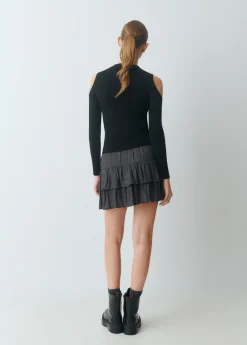 Brownie Jerséis|Punto*Jersey cut out hombros Negro