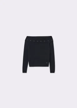 Brownie Jerséis|Punto*Jersey eyelets Negro