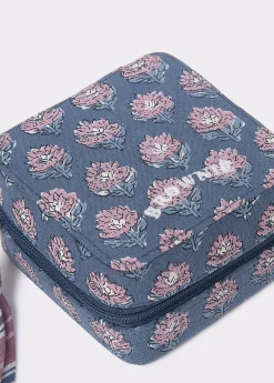 Brownie Accesorios De Viaje*Joyero cuadrado estampado Azul