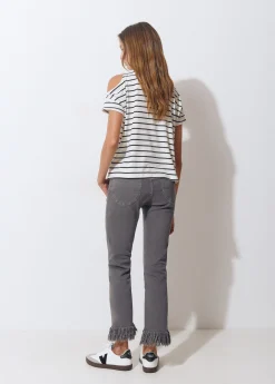 Brownie Pantalones*Pantalón bajo desflecado Antracita