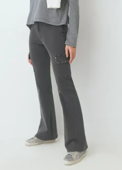 Brownie Pantalones*Pantalón campana cargo tachas Antracita