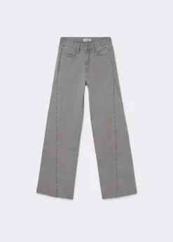 Brownie Pantalones|Jeans*Pantalón corte lateral tachas Gris