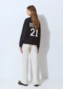Brownie Pantalones*Pantalón corte lateral tachas Crudo