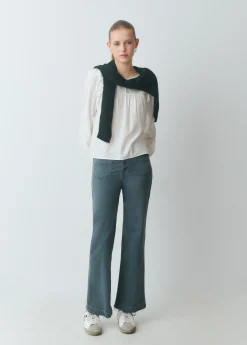 Brownie Pantalones*Pantalón culotte botones frontales Verdeesmeralda