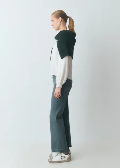 Brownie Pantalones*Pantalón culotte botones frontales Verdeesmeralda