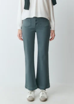Brownie Pantalones*Pantalón culotte botones frontales Verdeesmeralda