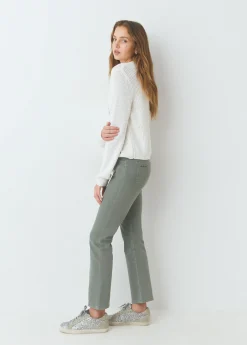 Brownie Pantalones*Pantalón flare cropped botones Kaki