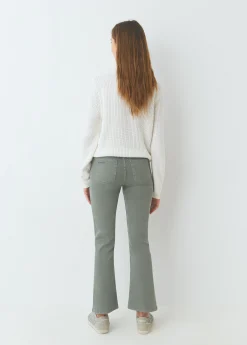 Brownie Pantalones*Pantalón flare cropped botones Kaki