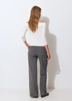 Brownie Pantalones*Pantalón flare cuadrito Gris