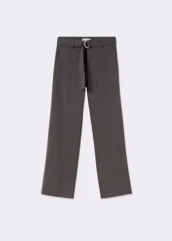 Brownie Pantalones*Pantalón recto con cinturón Topo