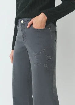 Brownie Pantalones*Pantalón recto estrellas Gris