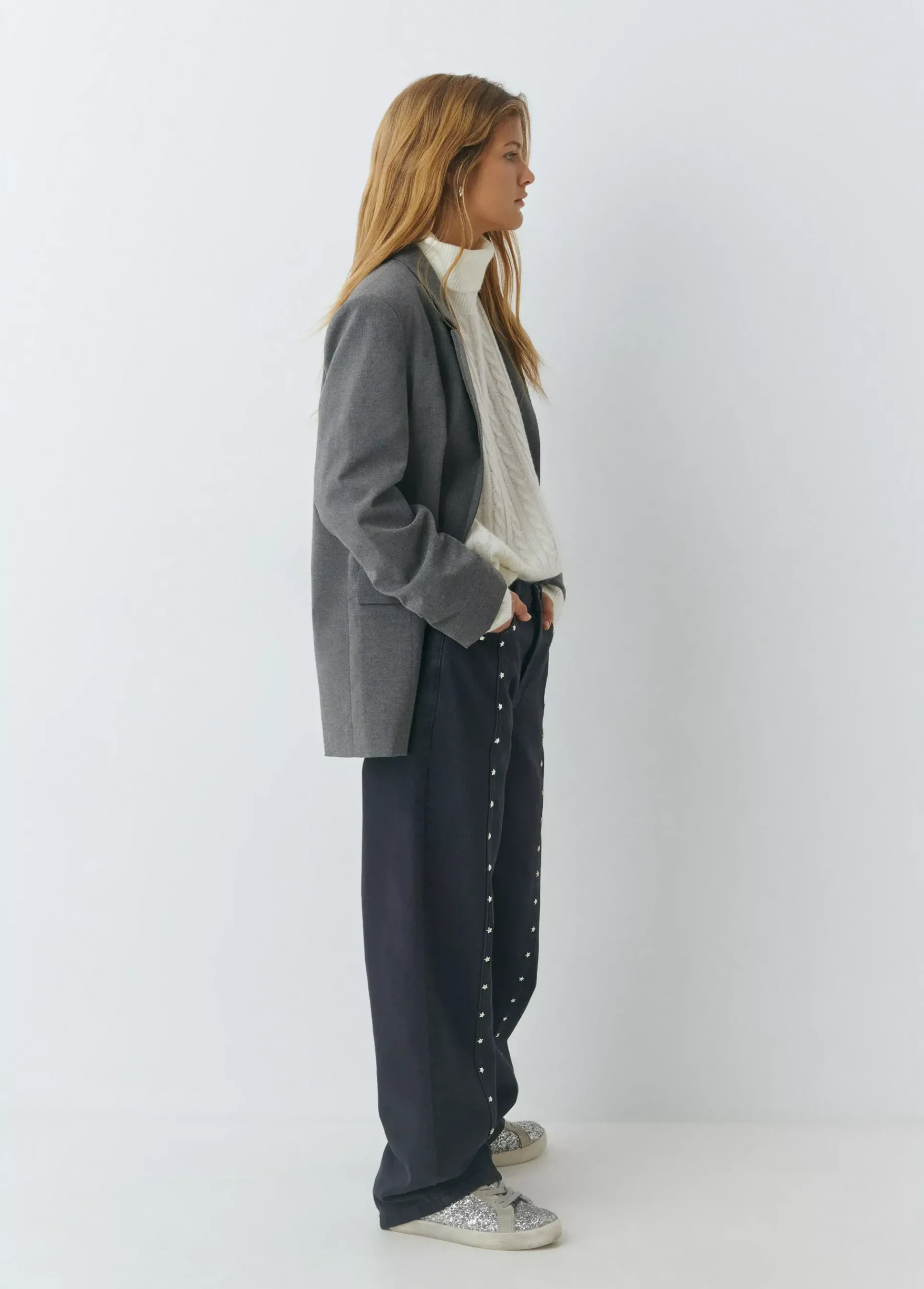 Brownie Pantalones*Pantalón tachas estrellas Negro