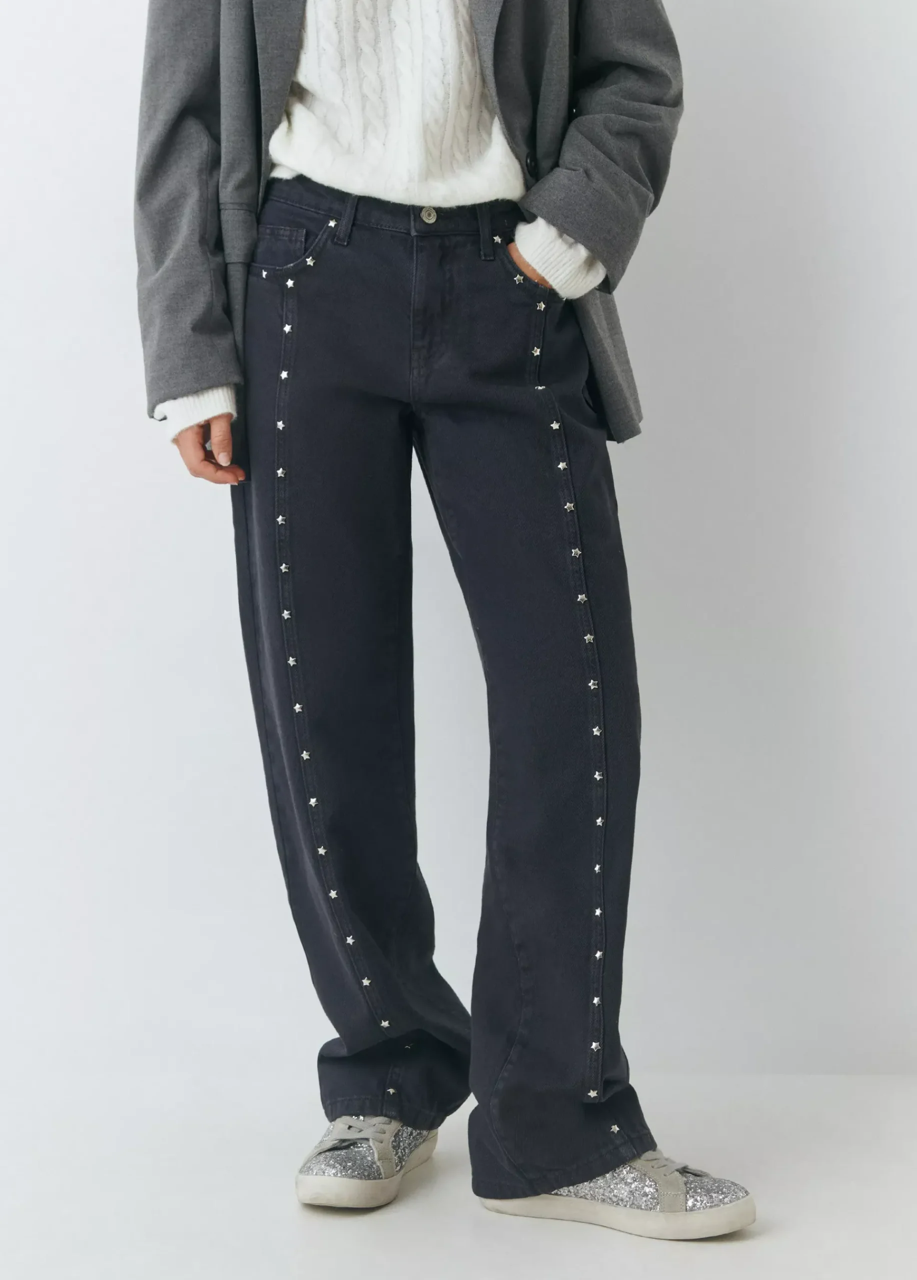 Brownie Pantalones*Pantalón tachas estrellas Negro