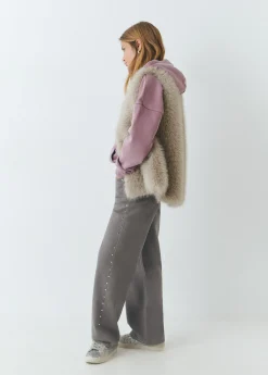 Brownie Pantalones|Jeans*Pantalón tachas laterales Gris