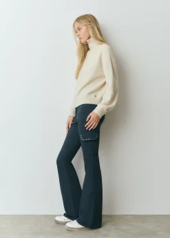 Brownie Pantalones*Pantalon campana cargo tachas Azulmarino