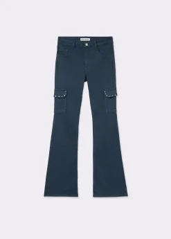 Brownie Pantalones*Pantalon campana cargo tachas Azulmarino