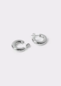 Brownie Bisutería*Pendientes aro grueso mini Plata