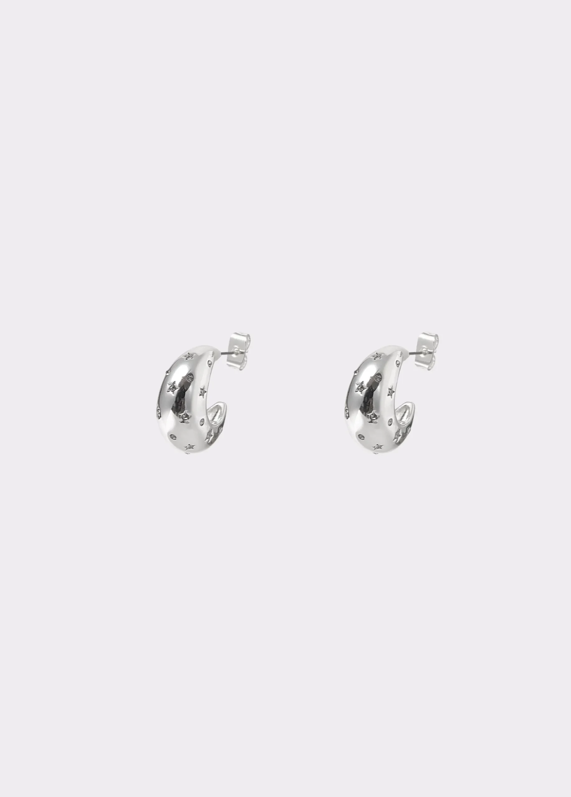 Brownie Bisutería*Pendientes aro incrustaciones Plata