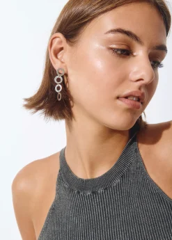 Brownie Bisutería*Pendientes largos aros Plata