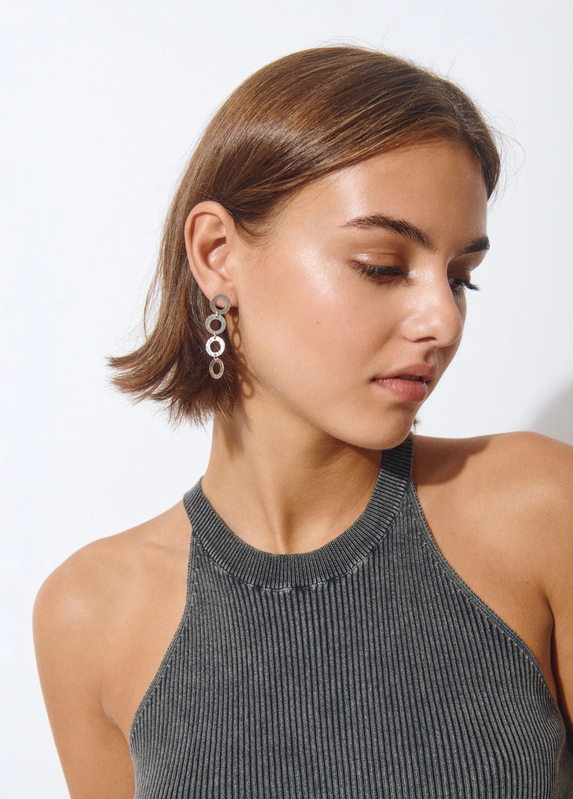 Brownie Bisutería*Pendientes largos aros Plata