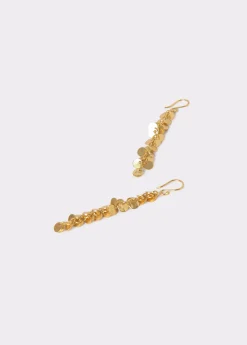 Brownie Bisutería*Pendientes largos chapas grabadas Dorado