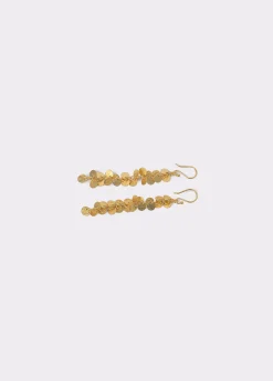 Brownie Bisutería*Pendientes largos chapas grabadas Dorado