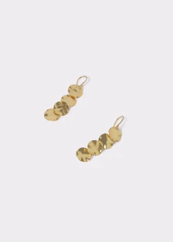 Brownie Bisutería*Pendientes largos chapas grabadas Dorado