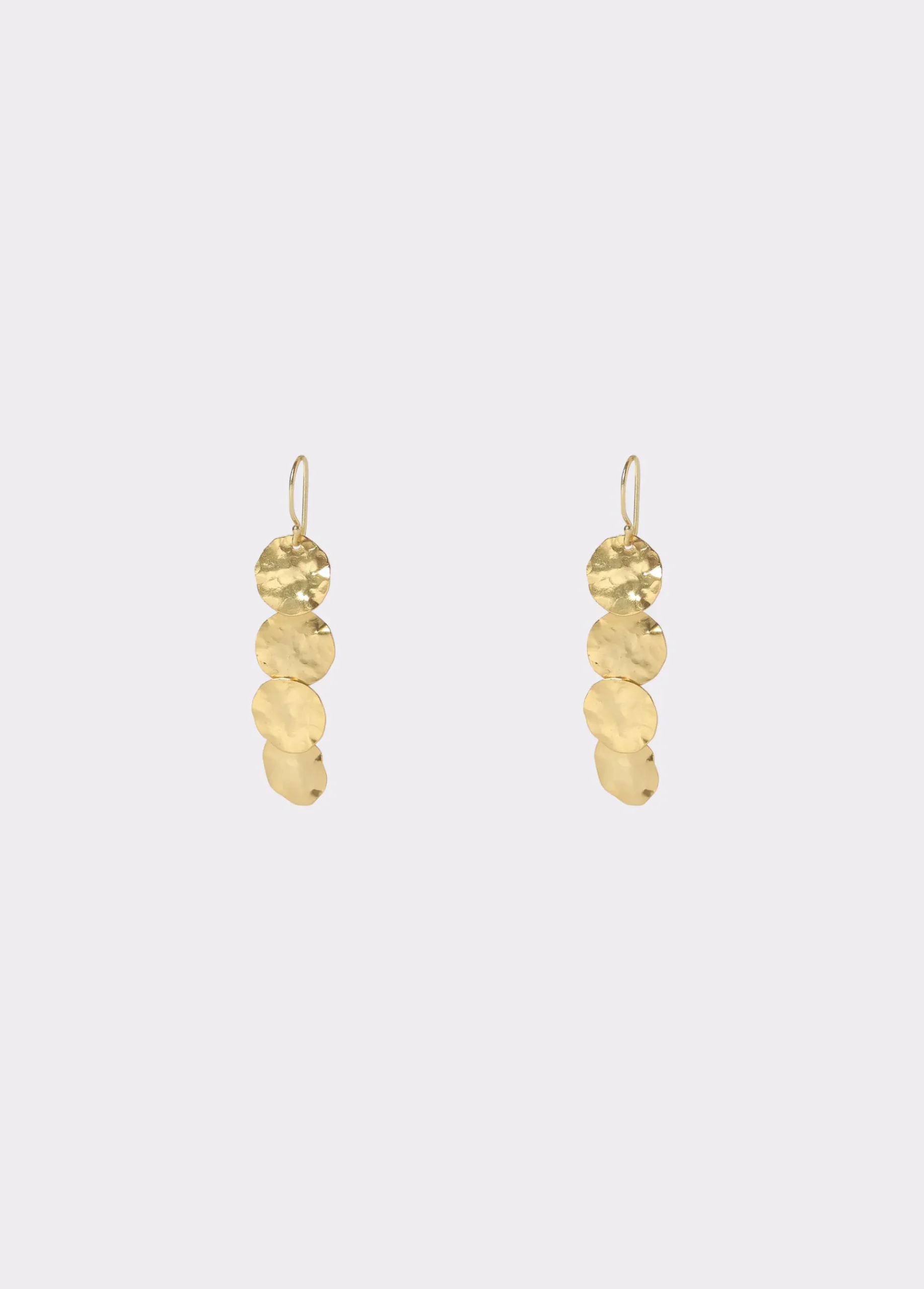 Brownie Bisutería*Pendientes largos chapas grabadas Dorado
