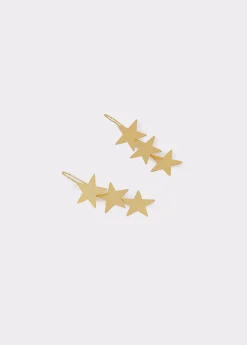 Brownie Bisutería*Pendientes largos estrellas Dorado