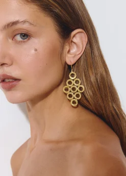 Brownie Bisutería*Pendientes rombos aros Dorado