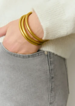 Brownie Bisutería*Pulsera pan de oro m Dorado