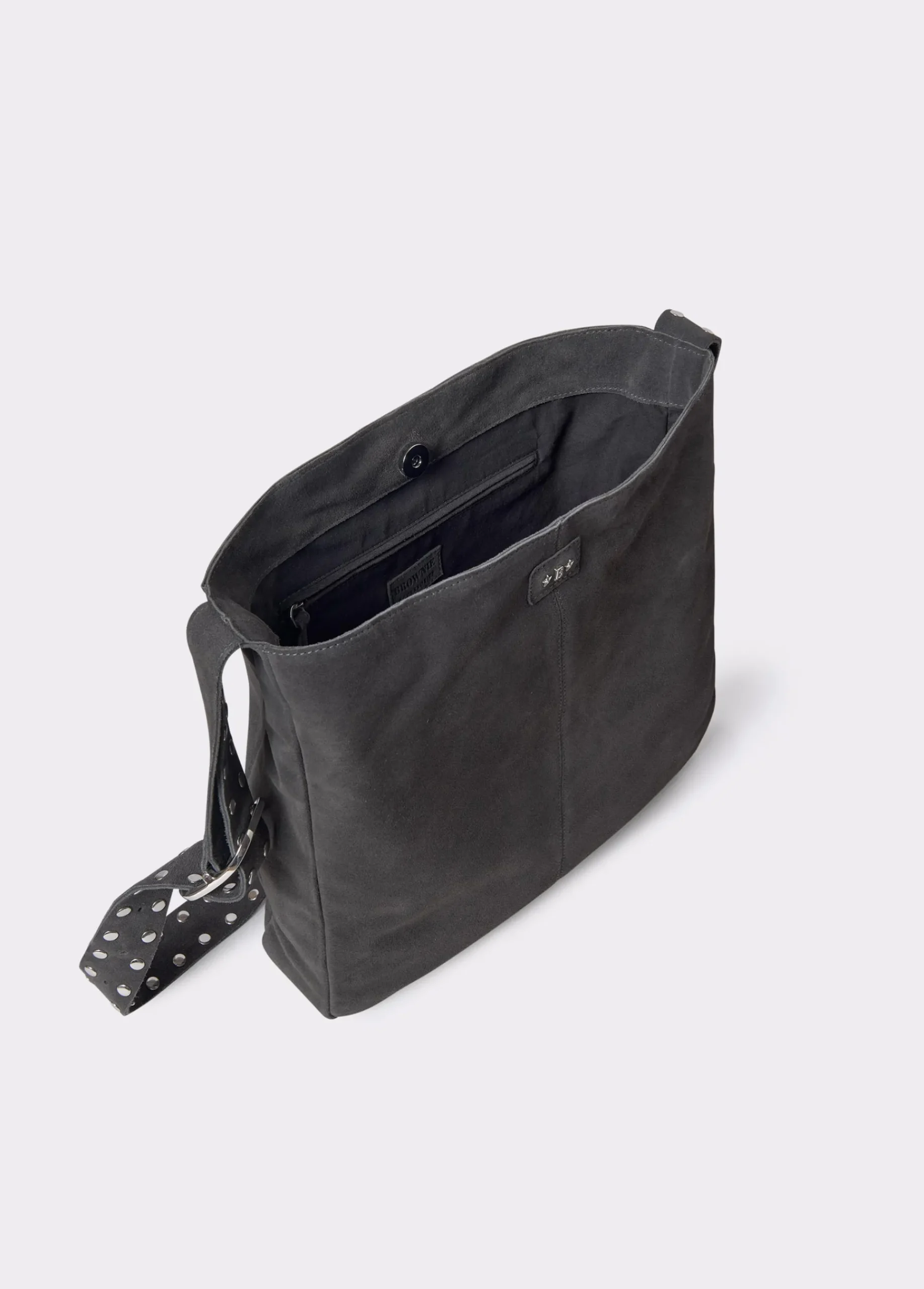 Brownie Bolsos*Shopper piel correa tachas Gris