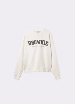 Brownie Sudaderas*Sudadera parche cuadros Crudo