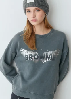 Brownie Sudaderas*Sudadera print alas Gris