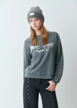 Brownie Sudaderas*Sudadera print alas Gris