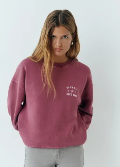Brownie Sudaderas*Sudadera print espalda glitter Berenjena