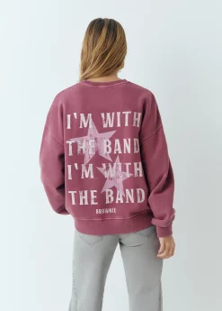 Brownie Sudaderas*Sudadera print espalda glitter Berenjena