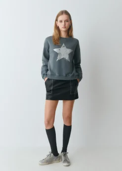 Brownie Sudaderas*Sudadera print posicional estrella Gris
