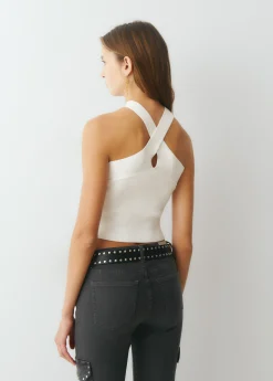 Brownie Camisetas Y Tops*Top punto cruzado Crudo