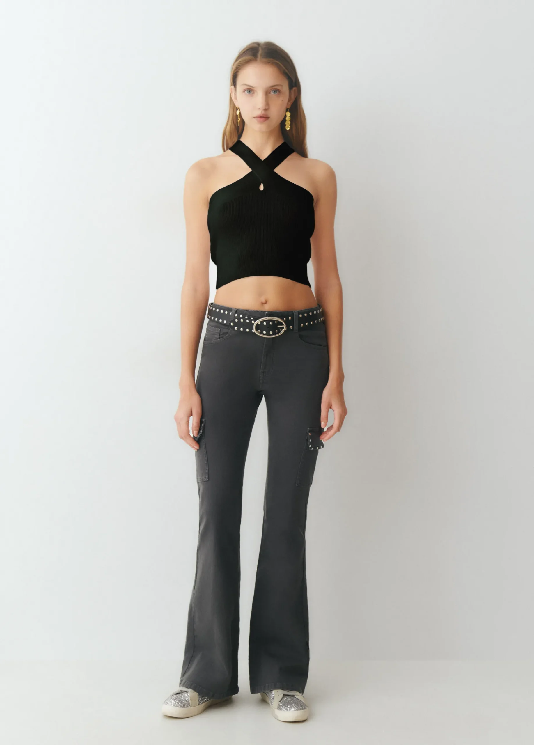 Brownie Camisetas Y Tops*Top punto cruzado Negro