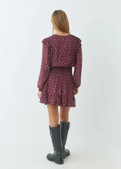 Brownie Vestidos Y Monos|Total Look*Vestido estampado sello indio Berenjena