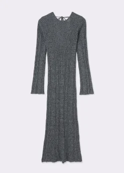 Brownie Vestidos Y Monos|Punto*Vestido manga larga hilo metalizado Grisoscuro