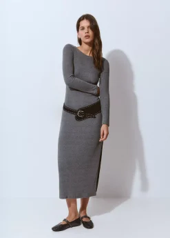 Brownie Vestidos Y Monos*Vestido rib midi Grisoscuro