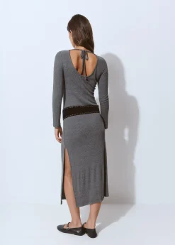 Brownie Vestidos Y Monos*Vestido rib midi Grisoscuro