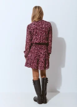 Brownie Vestidos Y Monos|Total Look*Vestido smock cintura estampado brillo Berenjena