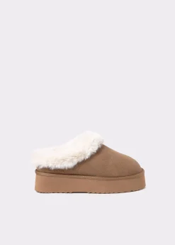 Brownie Zapatos*Zueco plataforma piel pelo Taupe